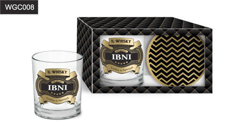 Picture of WHISKEY GLASS & COASTER IBNI